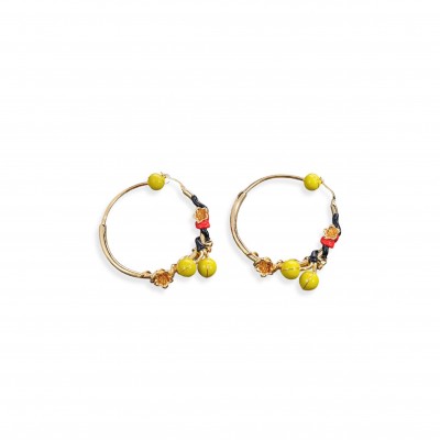 BOTTEGA VENETA ENAMEL HOOP EARRINGS 